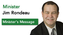 Minister Jim Rondeau - Minister's Message