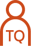 a simple outline of a person with the letters TQ in the centre