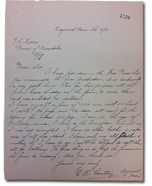 Letter from E. O. Gautron to Premier T. C. Norris