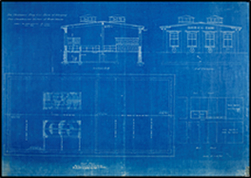 blueprints of the top and side view of the HBC store
