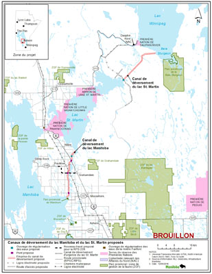 Proposed Lake Manitoba and Lake St. Martin outlet channels project