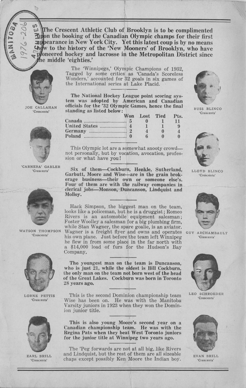 Programme officiel du programme double de hockey amateur, 21 février 1932, page 4   