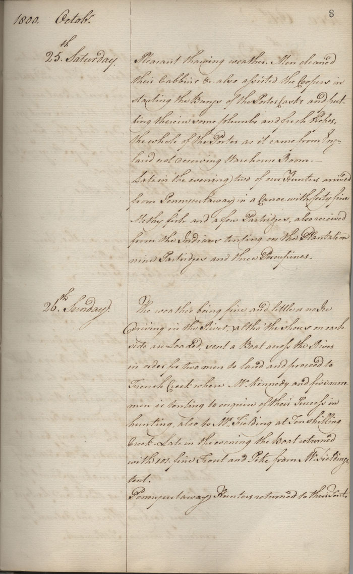 Journal du poste de York Factory, 1800