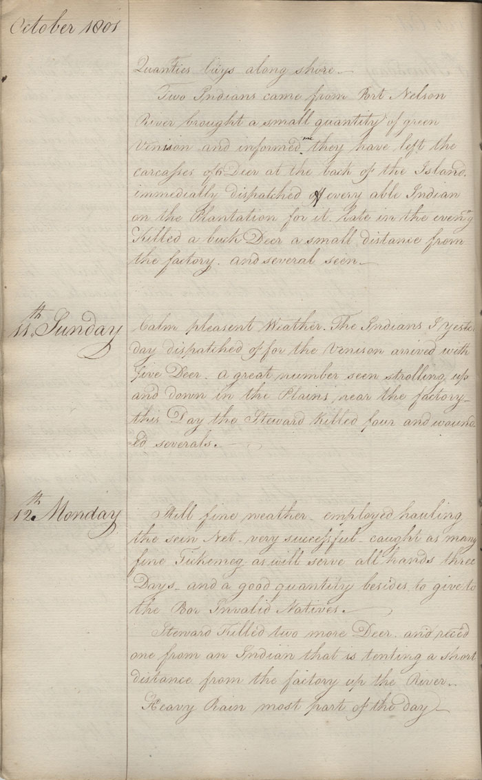Journal du poste de York Factory, 1801