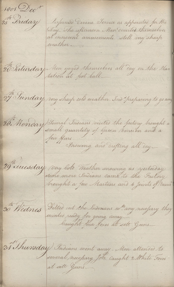 Journal du poste de York Factory, 1801-1802