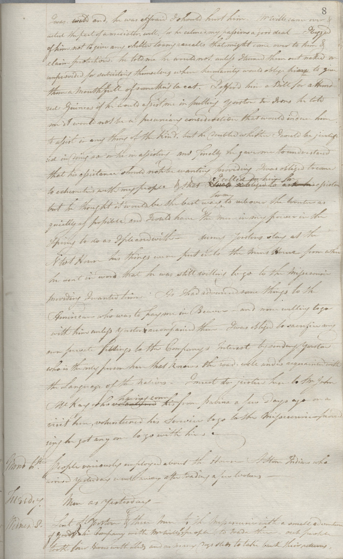 Brandon House post journal, 1812
