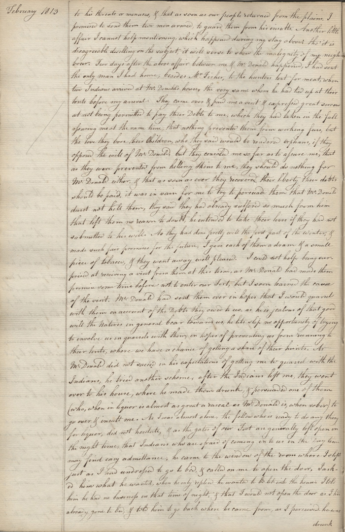 Journal du poste de Red Deer River, 1812