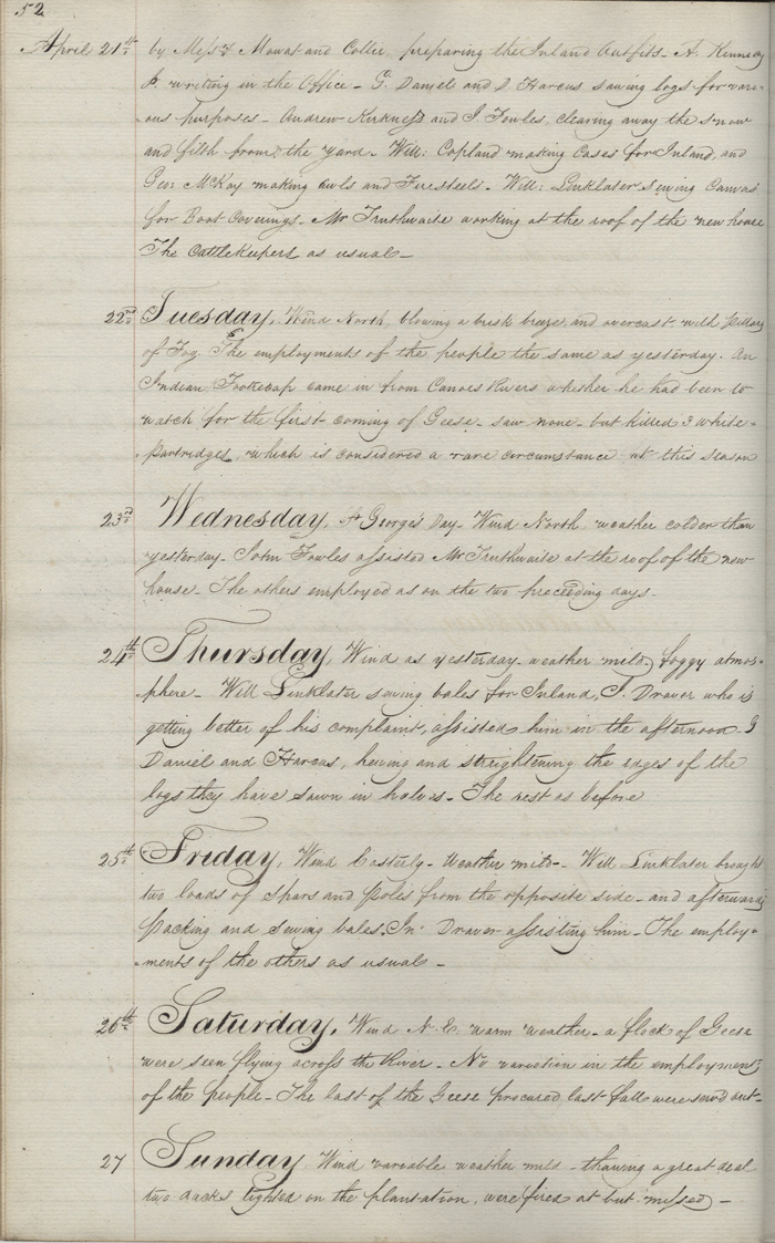 Journal du poste d'Albany, 1827-1828